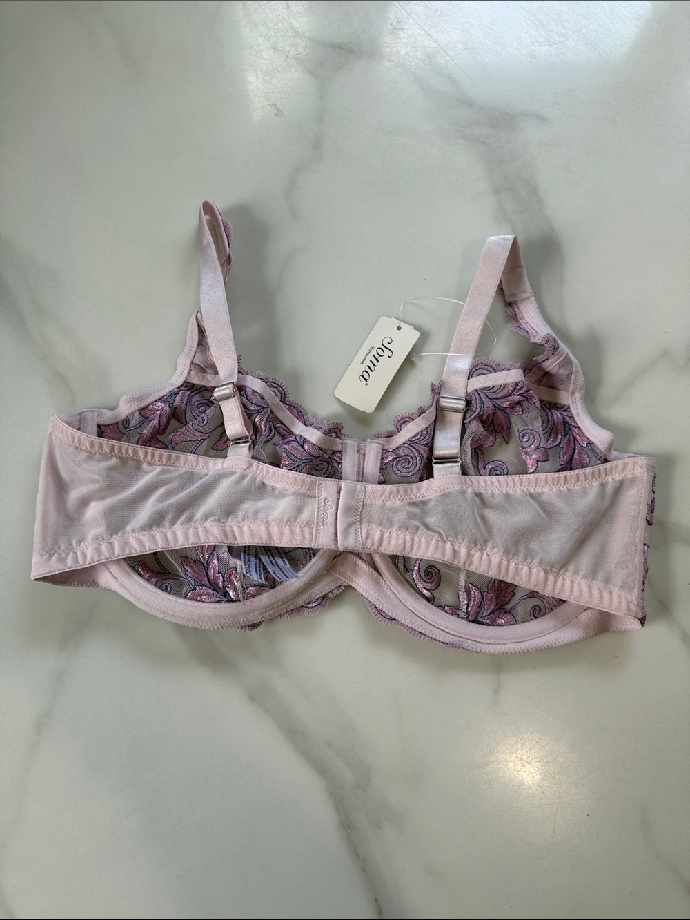 Soma sensuous lace unlined bra Lavender Floral Embroidered Sheer Underwire Bra - Picture 2 of 5